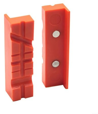 Drhomeam 1 Paar Schraubstock-Backenpads, 10,2 cm, 12,7 cm, 15,2 cm, magnetische Schraubstock-Backenabdeckungen, Protektoren mit Multi-Nut-Design, weiche Backen für Schraubstock-Backenabdeckungen für