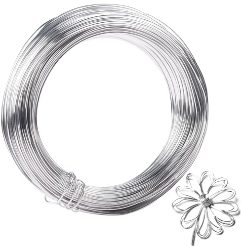 Edelstahl-Basteldraht, Draht zur Schmuckherstellung, 1 mm, 30 m, Aluminium-Basteldraht, 18 Gauge, Metalldraht for Bastel-Ankerdraht (Silber)