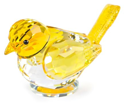 Kristallgelbe Vogel-Sammelfiguren, Geschenke für Damen und Herren, Glasvogel, Ornamente, Tischdekoration, Heimdekoration, Briefbeschwerer, Geschenke für Tierliebhaber