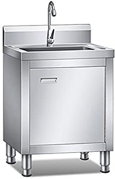 Laundry Utility Sink Freestanding Kitchen Sink Outdoor Utility Sinks with Drainer Unit and Cold and Hot Water Pipe Faucet for Garage Restaurant Kitchen Laundry Room Kitchen Sink.