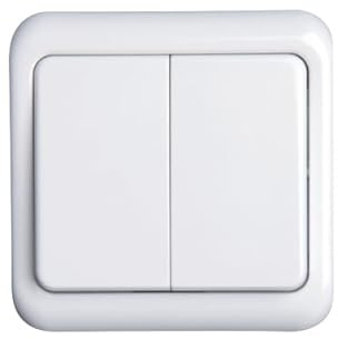Interruptor de 2 vías, 2 llaves, color blanco, ideal para controlar la iluminación en múltiples puntos de una habitación.