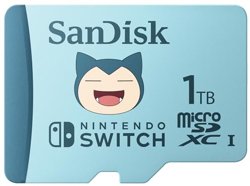 SANDISK scheda microSDXC per console Nintendo Switch 1TB, Edizione Pokémon Snorlax (velocità di lettura fino a 100 MB/s, UHS-I, 4K UHD, V30, Class 10, U3