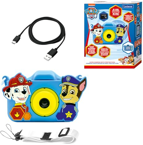 Lexibook, La Pat' Patrouille, Appareil Photo 4-en-1 pour Enfant avec Protection, Fonctions Photo, vidéo, MP3 et Jeux, 15 Cadres pour Personnaliser Vos Photos, Carte mémoire de 8 Go Incluse, DJ078PA