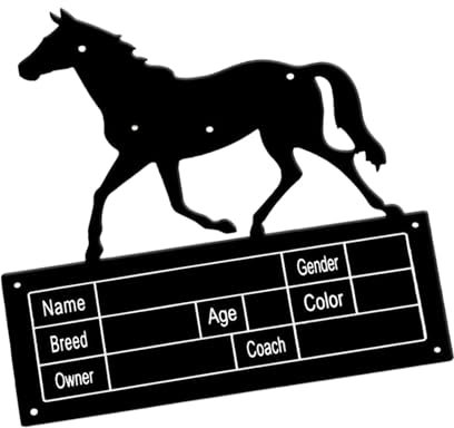 Namensschild für, Namensschild für Pferde, dekoratives Pferdeschild für Zuhause, stabiles Metall