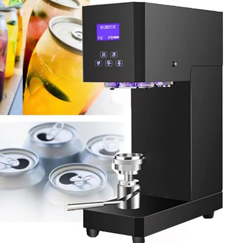 Canning Machine,Semi Automatic Can Seamer 370w Intelligent Can Sealing Height Adjustable Tin Can Sealer Machine with Counter for Commercial Home,for Plastic Aluminum Beer Can,Black-220V