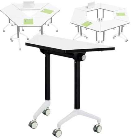 Mesa De Conferencias Plegable, Salas De Conferencias Mesa De Entrenamiento Móvil Con Tapa Abatible, Mesa De Reuniones Con Ruedas Giratorias, Mesa De Conferencias Plegable, Para Oficinas, Salas De Form