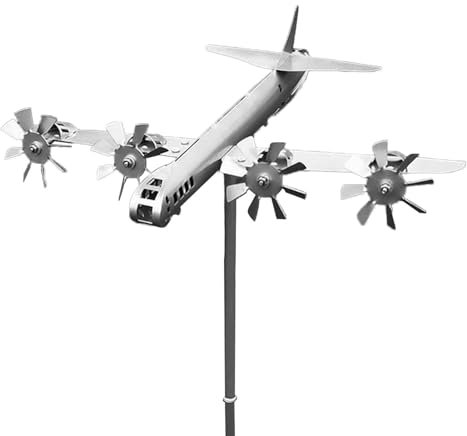 Flugzeug-Windrad – Metallhandwerk-Gartenornamente – handgefertigte Flugzeug-Wetterfahnen, Windmühlen-Spinner-Dekoration, Outdoor-Wetterfahnen-Dekoration für Flugliebhaber
