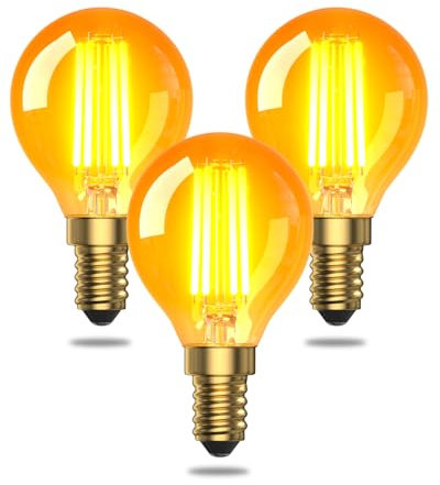 TobeBright E14 LED Warmweiss 4 Watt, Vintage Glühbirne E14 Warmweiß 2200K, LED Filament Leuchtmittel,Equivalent 40W,Golfball P45/G45,200LM,3 Stück