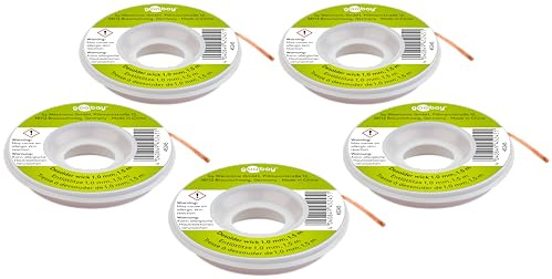 goobay Dessoudeur de 1 mm sur bobine de 1,5 m – Fil de cuivre à dessouder idéal pour les applications avec fer à souder 75760