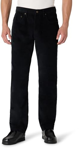 Amazon Essentials Men's Straight Fit 5 Pocket Corduroy Trouser, Black, 30W / 30L