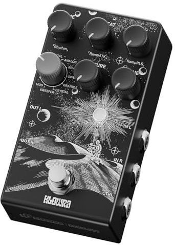 Klowra Everlast Delay Pedal für E-Gitarre – Verbesserte 2025-Version Digitales Gitarren-Effektpedal mit 9 Stereo-Delay-Typen, Tap Tempo, True Bypass, Analog Dry-Through, Expression-Pedal-Unterstützung