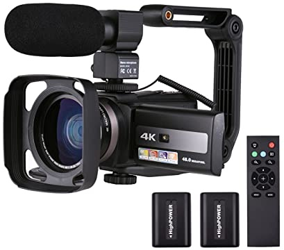 Video Camera, 4K Vlogging Camera 60FPS Ultra HD Digital Video Camera DV Camcorder 48MP 16X Zoom 3-inch Rotatable LCD Touch Screen WiFi IR Night Vision
