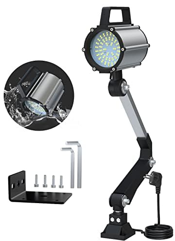 YouTeMei Lampada per macchina con tornio a LED, 9 W, flessibile, impermeabile, con base per artigianato, CNC, banco da lavoro..