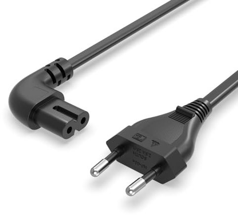 Superer 1,5M Netzkabel für Fernseher Kaltgerätekabel mit 90° Winkelstecker | TV Stromkabel Passend für Samsung, LG, TCL, Philips, für Philips, Hisense, Panasonic