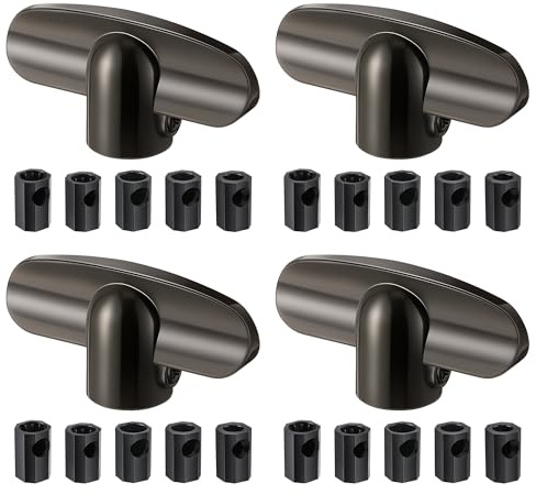 Avenuebool 4 Pack Universal Tee Crank Casement Window Handles, Low Profile Design Prevents Interference with Window Coverings, Crank Replacement Handles, 1-1/8 x 2-3/8 (Satin Bronze)