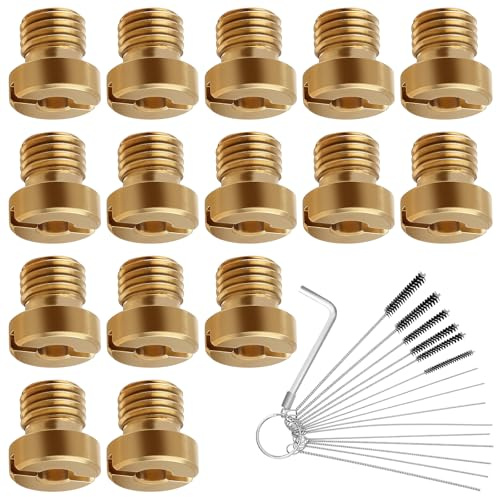 15 Pezzi Kit Getto Principale Carburatore, M4 Getti Carburatore con Aghi di Pulizia, Ugelli Principali 40、44、46、48、50、52、54、56、58、60、65、70、75、80、85, Ottone, per Dellorto PHBG/SHB