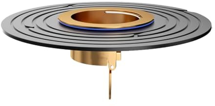 Drain Odour Trap and Gasket, Brass Backflow Preventer Anti-Odor Plug with Black Sewer Hole Reducer for Bathroom Shower Kitchen Balcony
