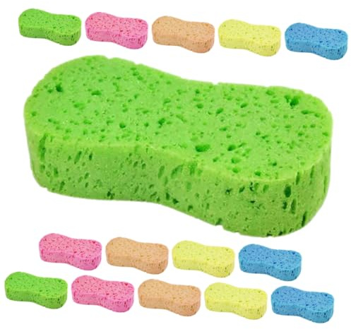 LOLIPPYY 15 Esponjas Grandes y Absorbentes de Esponja para Lavar Coches y Muebles, Protección del Exterior del Vehículo y Uso Multifuncional en Limpieza Doméstica Color Aleatorio