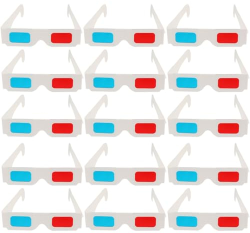 HIAKDOFT 60 Occhiali 3d Anaglifici in Cartone Rossi e Blu per Film, Set da 60 Pezzi Leggeri e Usa e Getta, Accessori Cinema per Tutte le Età e Uso Domestico