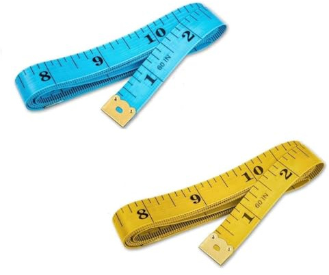 Tape Measure body-Measuring tape Body measurement-Soft measurement Tape for sewing tailoring crafting clothing 2-Sided-60 Inches150 cm-measure tool-Multi Colour & Pack (Red & White) (BLUE & YELLOW)