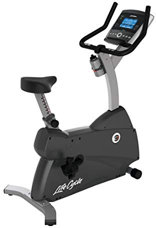Life Fitness C1 Upright Indoor Cycling Exercise Bike with Go Console Gray