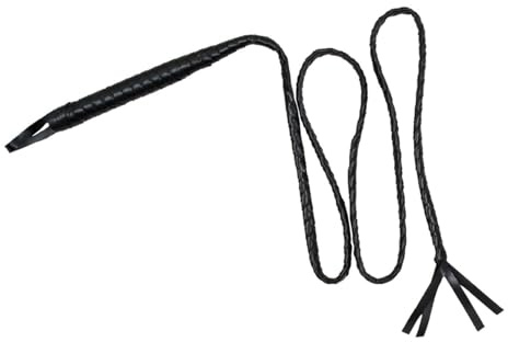 Boland 81004 - Látigo negro, 1 unidad, longitud 180 cm, de cuero sintético trenzado, poliéster, vaquero, indio, jinete, caballo, Salvaje Oeste, réplica, circo, domador, correa, accesorio