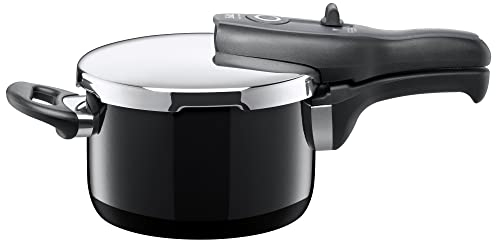 Silit Sicomatic t-Plus Schnellkochtopf 2,5l, Schnelltopf 18 cm, Silargan Funktionskeramik, Induktion, 3 Kochstufen, Einhand-Drehregler, schwarz