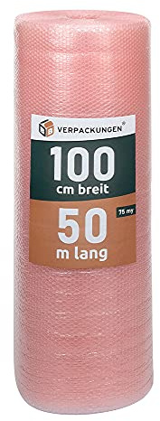 BB-Verpackungen 2x ANTISTATISCH Luftpolsterfolie 1 x 50 m 3-lagig 75my stark (2 Rollen) - ESD-Schutzfolie für Elektrogeräte, extrem robuste Noppenfolie, Bubble Wrap Folie