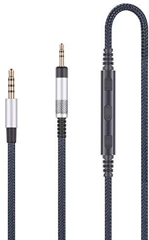 Audio Replacement Cable Compatible with Bose QC25, QC35, QC35II, QuietComfort 25 35 Headphones and Compatible with iPhone iPod iPad Apple Devices with in-Line Mic Remote Volume Control 4ft / 1.2m