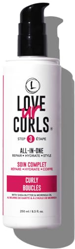 Love Ur Curls All in One Curl Cream Styler, Anti Frizz Curling Cream for Curly Hair, Repair, Define, Hydrate & Style with Shea Butter, 250mL