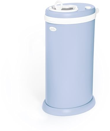 Ubbi Steel Diaper Pail, Odor Locking, No Special Bag Required, Award-Winning, Registry Must-Have, Cloudy Blue