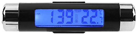 Auto Uhr Thermometer, uhr für auto selbstklebend, auto uhren auto thermometer, Multifunktionsuhr Auto Elektronisches Uhrenthermometer Hintergrundbeleuchtung Digitalanzeige