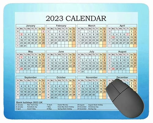 YENDOSTEEN Mauspad 2023 Kalender, Schmetterling Sommer Insekt Feld Pflanze Licht Sonne Personalisierte Mauspad