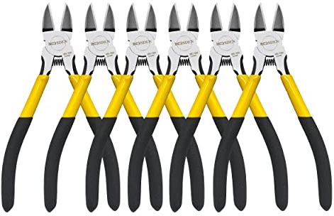 Tagliafili, 6 confezioni, BOOSDEN 6,5 pollici a filo Frese a Molla Pinze a Taglio Laterale Pinze Pinze di Taglio Diagonale Pinze Tagliafili Taglierine Laterali