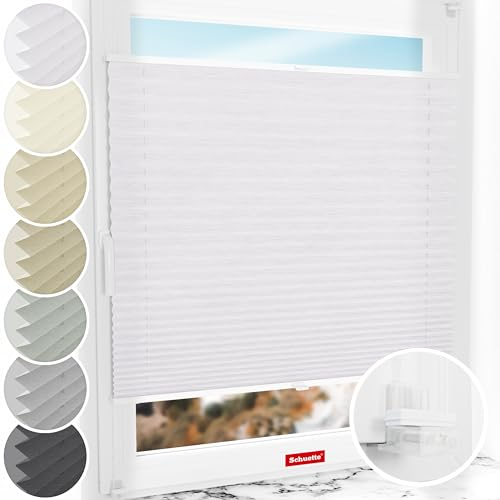 Schuette® Plissee ohne Bohren ● Dolomite Kollektion: Cold Morning (Grau) ● 70x230cm (Breite x Höhe) ● Suprafix Faltrollo Klemmfix 2.0 Rollo ● 60 Sekunden Plisseerollo Montage inkl. Video