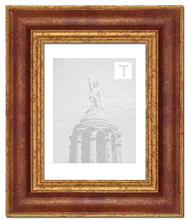 Barock-Bilderrahmen Margaux Rot Gold 30 x 40 cm Echtglas Antireflex 2mm massiv elegant stabil