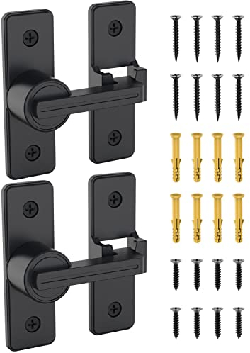 Torriegel mit Klappverschluss, Sicherheitsriegel, 4 mm, robuste Aluminiumlegierung, Türriegel für Schiebetür, offene Tür, Holzzaun, Scheunentür, Schuppen, Garage, Hof (mattschwarz, 2 Stück)