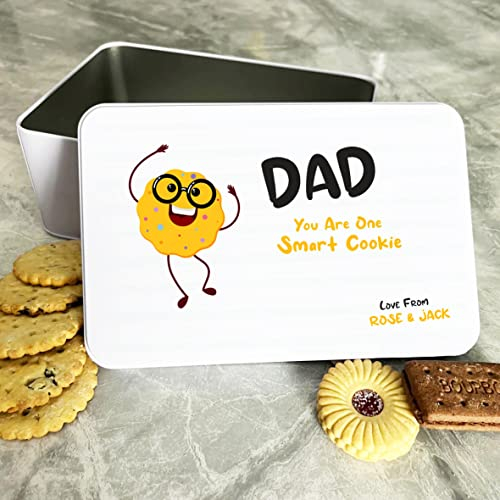 Fingerprint Designs Funny Smart Dad Personalised Gift Cookies Treats Biscuit Tin