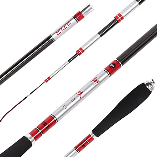 LEFAH Angelrute Carbon 28 Tune Ultra Light super hart 37 Tune Tintenfisch/Karpfen Angelrute (Size : 4.5 m)