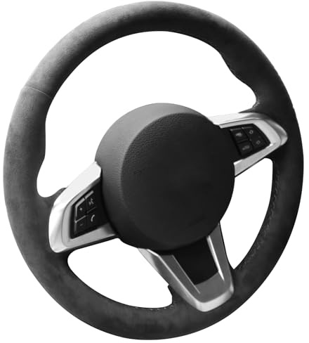 Alfanxi Handgenähte Alcantara-Lenkradhülle, kompatibel mit BMW Z4 E89 (SE/M-SPORT) 2009–2014 (keine Streifen)