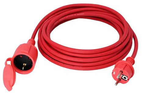 YIDE Verlängerungskabel 4m Outdoor Gummi Verlängerung mit Schuko Stecker für den Außenbereich IP44 Kabelverlängerung H05RR-F 3G 1,5mm² 3500W Elektrokabel außen mit Schutzkappe Rot