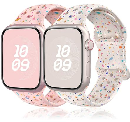 Sports Straps for Apple Watch Strap 40mm 38mm 41mm 42mm 44mm 45mm 46mm 49mm iWatch Straps,Nike Silicone Band for iWatch Series 11 10 9 8 7 6 5 4 3 SE 3/2nd Ultra/3/2 Replacement Armband Women/Men/Kids