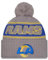 New Era Los Angeles Rams NFL 2024 Sideline Sport Knit Grau Bommelmütze - One-Size