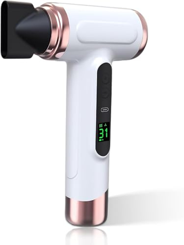Secador de pelo inalámbrico, 15000 mAh, recargable con carga USB, batería de viento frío y caliente, secador de pelo para viajes, camping (blanco)