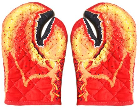 Laroal Guanti da forno a chela di granchio, resistenti al calore, perfetti per barbecue e microonde