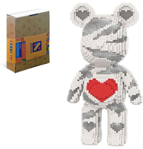 Neacole Blocs de construction d'ours (7220 pièces) de briques de construction d'ours 43/46 cm, micro blocs de construction en forme d'animal 3D pour adultes et enfants, décoration de maison et de