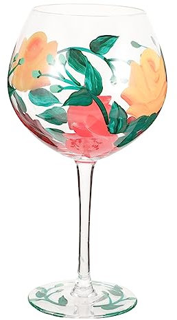 COLLBATH Copa De Vino Pintada Mano Elegante Copa De Vino Para Celebraciones De Cumpleaños o Regalos Para Mujer Cristalería De