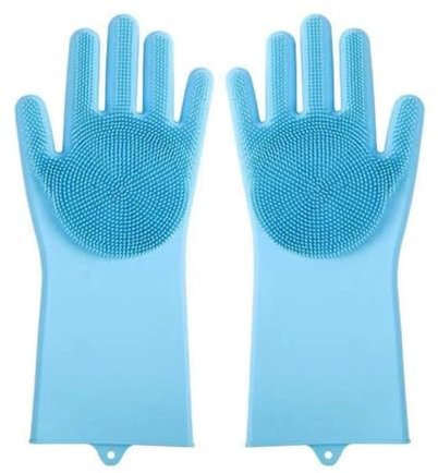 Guantes de lavaplatos de silicona, guantes para el lavado reutilizable de guantes para el hogar, espesas de guantes de cepillo de limpieza, guantes para la ropa para lavar, jardinería, jardinería