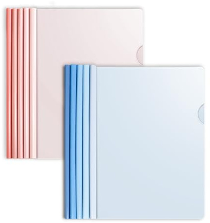 10 Stück A4 Sliding Bar Binder, Kunststoff A4 Sliding Bar Binder, Ordnerschieber, A4 Kunststoff Bericht Abdeckungen, Klemmschienen A4,Schiebebinder A4, Sliding Bar Bindern, Rosa und Blau