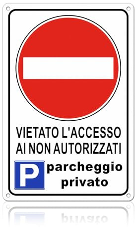 TAKULA Cartello Parcheggio Privato 30x20cm Alluminio Divieto Accesso | Impermeabile e resistente UV. Preforato per montaggio facile. Per aree private, parcheggi e ingressi non autorizzati.